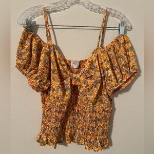 Sienna Sky Yellow Floral Off-Shoulder Blouse
